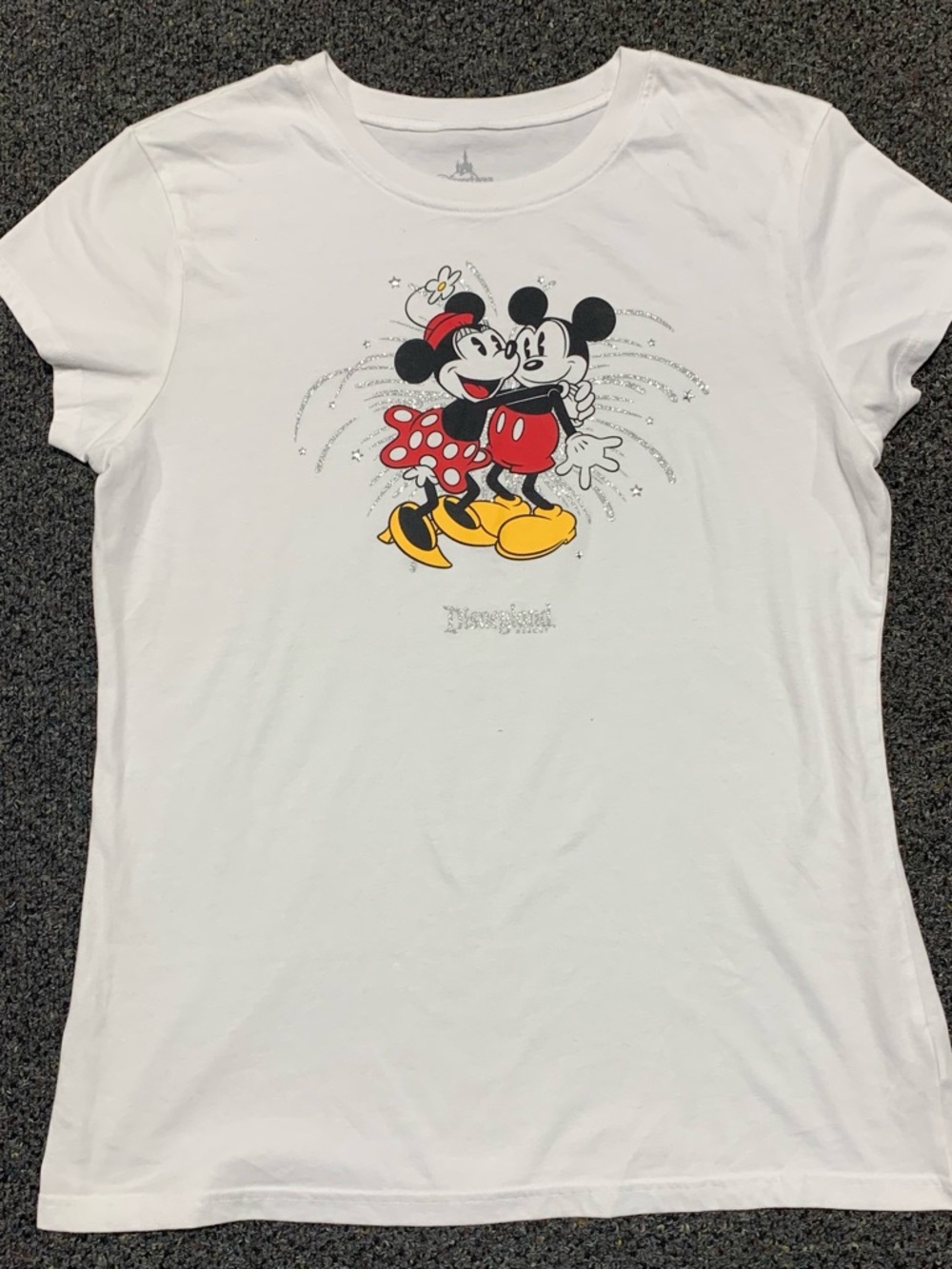 Disney Parks Disneyland Resort womens XL shimmery Mickey Minnie Mouse tee shirt